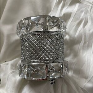 Sparkling Silver Crystal Makeup Cup